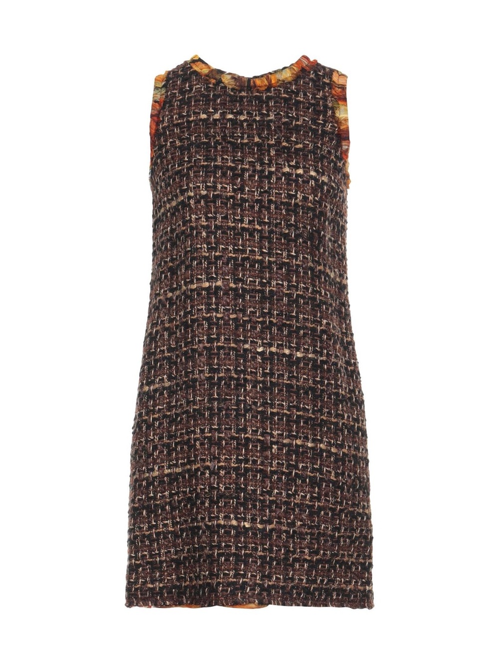 Dolce & Gabbana  Brown Tweed Shift Dress